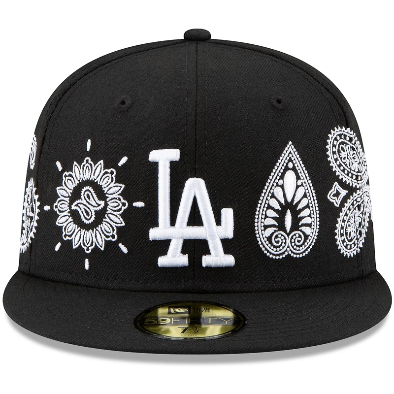 Casquette ajustée 59FIFTY pour homme Los Angeles Dodgers Paisley Elements noire New Era
