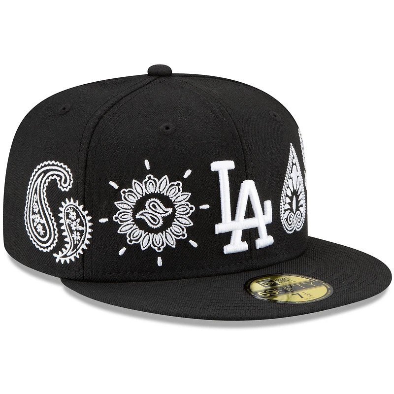 Casquette ajustée 59FIFTY pour homme Los Angeles Dodgers Paisley Elements noire New Era
