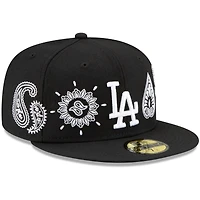 Casquette ajustée 59FIFTY pour homme Los Angeles Dodgers Paisley Elements noire New Era