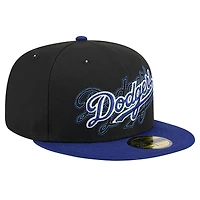 Men's New Era Black Los Angeles Dodgers Shadow Stitch 59FIFTY Fitted Hat