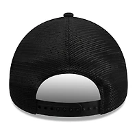 Men's New Era Black Los Angeles Dodgers Side Script 9FORTY A-Frame Trucker Adjustable Hat