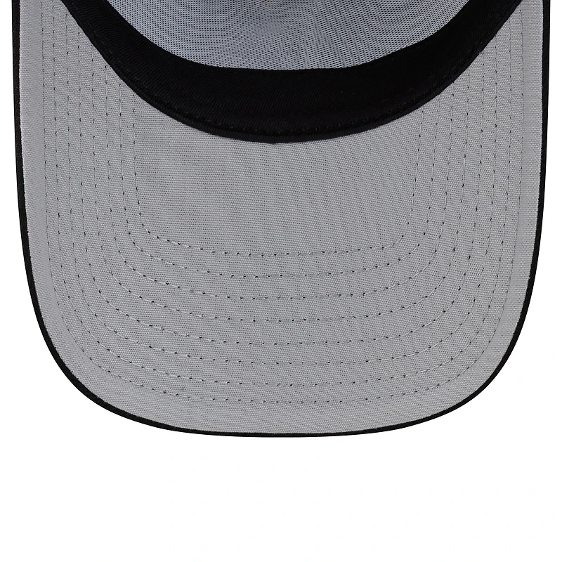 Men's New Era Black Los Angeles Dodgers Side Script 9FORTY A-Frame Trucker Adjustable Hat