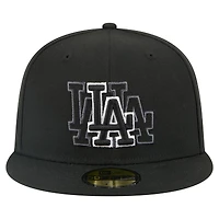 Men's New Era Black Los Angeles Dodgers Tri-Hit 59FIFTY Fitted Hat