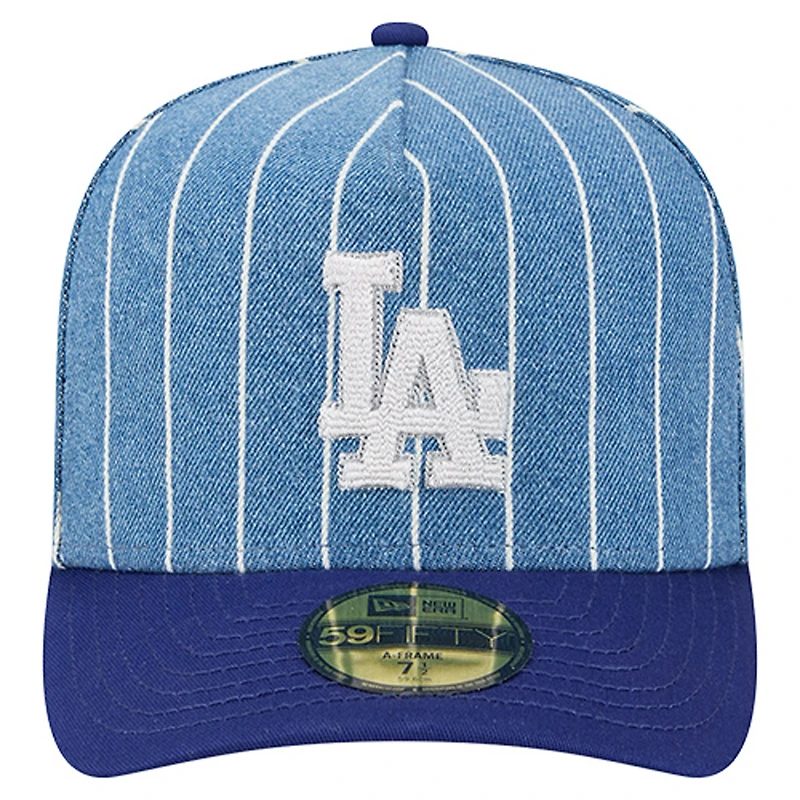 Men's New Era  Blue/Royal Los Angeles Dodgers Parallel A-Frame 59FIFTY Fitted Hat