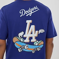 T-shirt New Era bleu pour homme Los Angeles Dodgers Spring Injection avec motif dessin animé