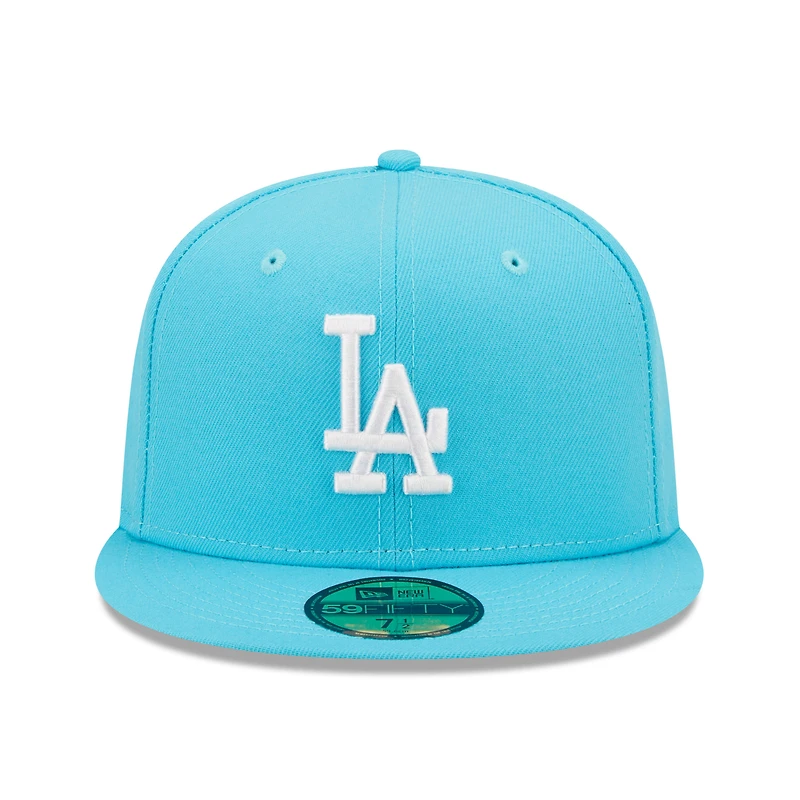 Men's New Era Blue Los Angeles Dodgers Vice Highlighter Logo 59FIFTY Fitted Hat
