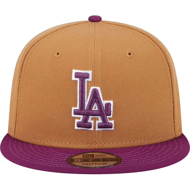 Men's New Era Brown/Purple Los Angeles Dodgers Color Pack Two-Tone 9FIFTY Snapback Hat