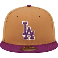 Men's New Era Brown/Purple Los Angeles Dodgers Color Pack Two-Tone 9FIFTY Snapback Hat