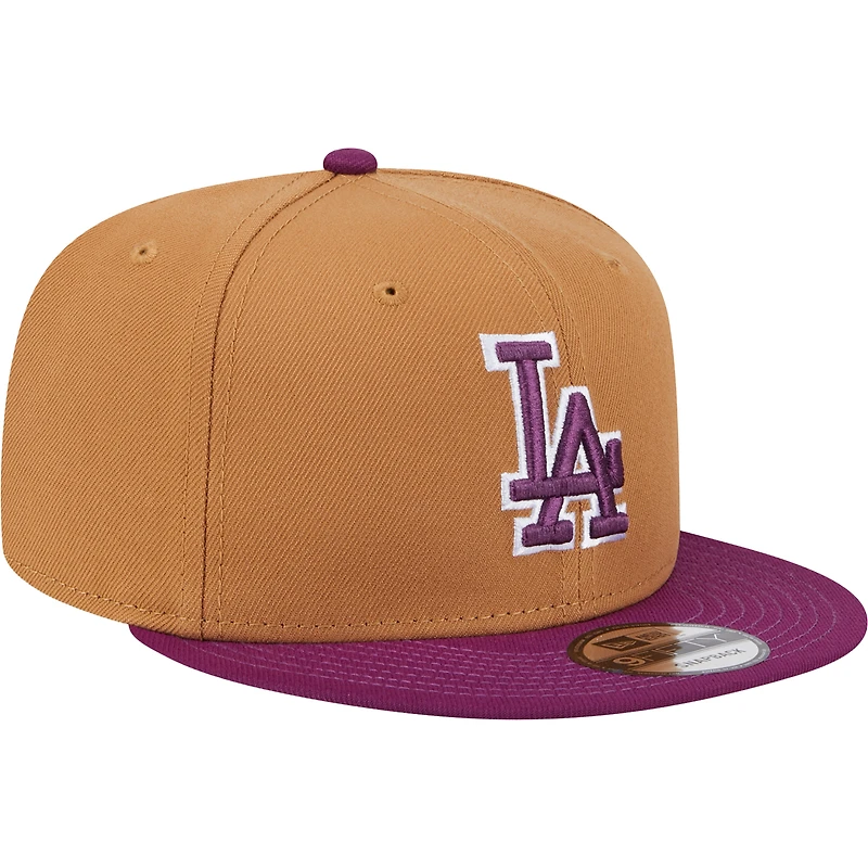 Men's New Era Brown/Purple Los Angeles Dodgers Color Pack Two-Tone 9FIFTY Snapback Hat