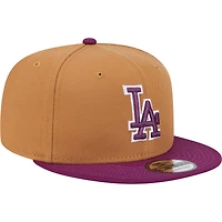 Men's New Era Brown/Purple Los Angeles Dodgers Color Pack Two-Tone 9FIFTY Snapback Hat