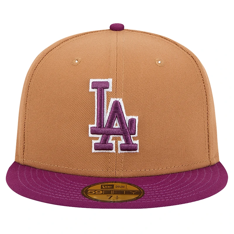 Men's New Era Brown/Purple Los Angeles Dodgers Two-Tone Color Pack 59FIFTY Fitted Hat