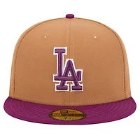 Men's New Era Brown/Purple Los Angeles Dodgers Two-Tone Color Pack 59FIFTY Fitted Hat