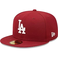 Men's New Era Cardinal Los Angeles Dodgers 2020 World Series Air Force Blue Undervisor 59FIFTY Fitted Hat