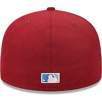 Men's New Era Cardinal Los Angeles Dodgers 2020 World Series Air Force Blue Undervisor 59FIFTY Fitted Hat