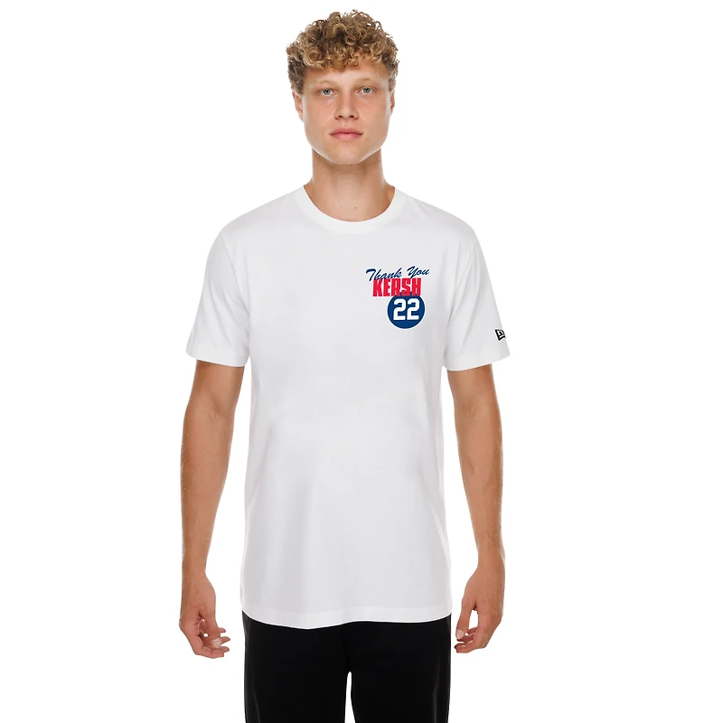 Men's New Era Clayton Kershaw White Los Angeles Dodgers Thank You Kersh T-Shirt
