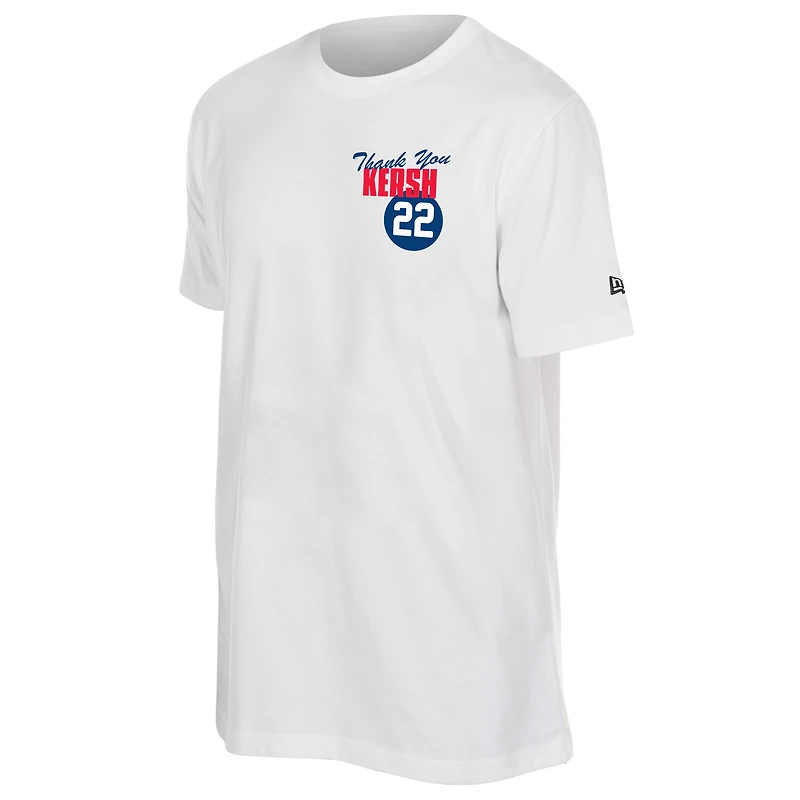 Men's New Era Clayton Kershaw White Los Angeles Dodgers Thank You Kersh T-Shirt
