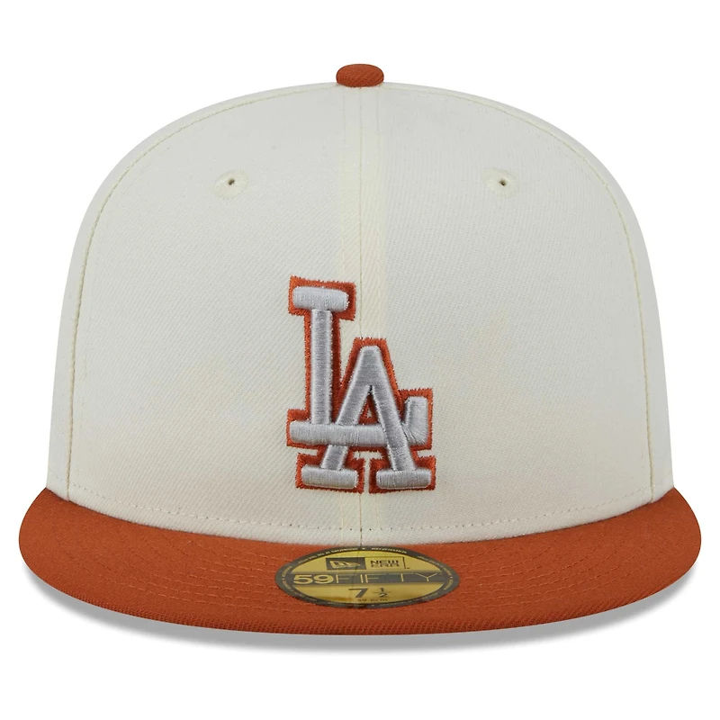 Men's New Era Cream/Orange Los Angeles Dodgers 59FIFTY Fitted Hat