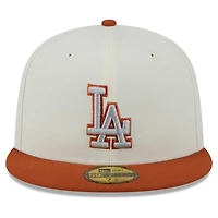 Men's New Era Cream/Orange Los Angeles Dodgers 59FIFTY Fitted Hat