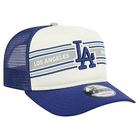 Casquette snapback New Era 9FIFTY Trucker à motif bannière Los Angeles Dodgers crème/bleu roi pour homme