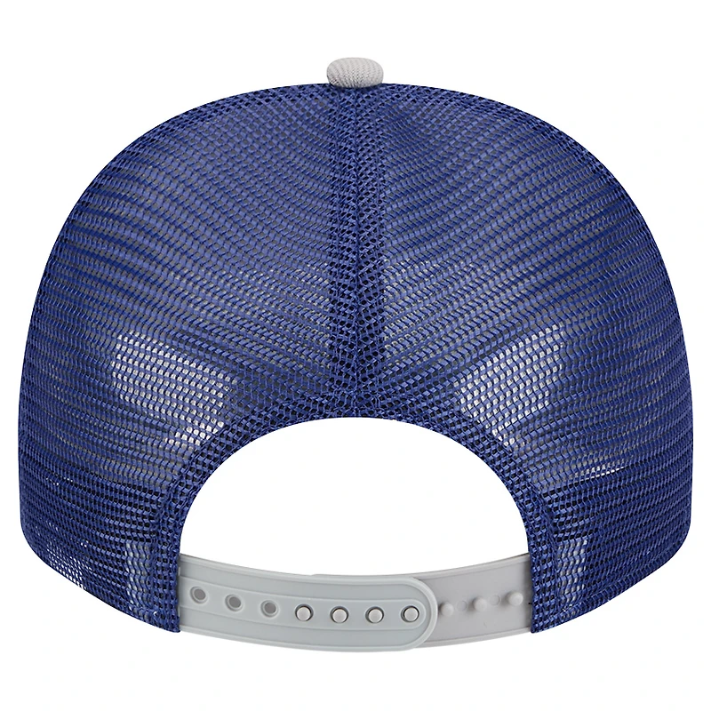 Men's New Era Cream/Royal Los Angeles Dodgers Banner A-Frame 9FIFTY Trucker Snapback Hat