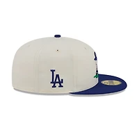 Men's New Era  Cream/Royal Los Angeles Dodgers Bullpen Cart 59FIFTY Fitted Hat