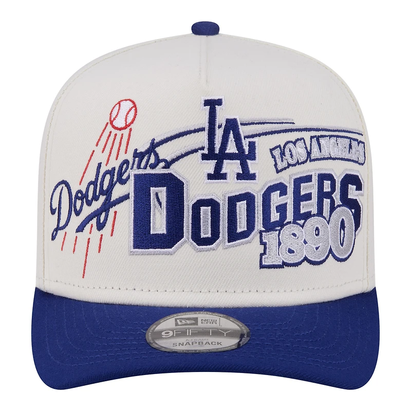 Men's New Era  Cream/Royal Los Angeles Dodgers Classic A-Frame 9FIFTY Snapback Hat