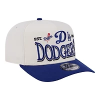 Men's New Era Cream/Royal Los Angeles Dodgers Tri-Hit 9FIFTY A-Frame Adjustable Hat