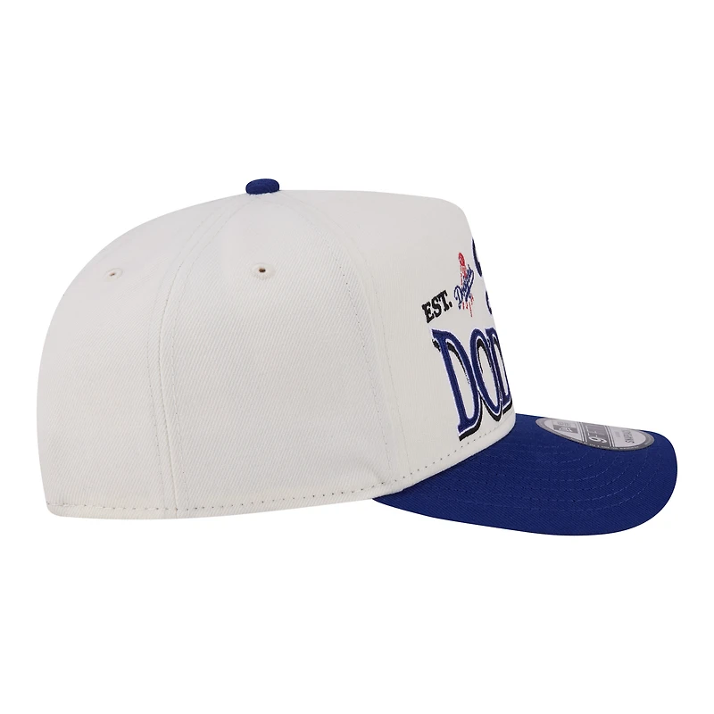 Men's New Era Cream/Royal Los Angeles Dodgers Tri-Hit 9FIFTY A-Frame Adjustable Hat
