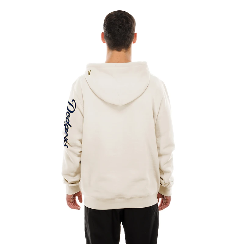 Men's New Era Cream Los Angeles Dodgers 2026 Gold Collection Logo Hoodie