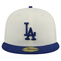 Men's New Era Cream Los Angeles Dodgers Chrome 59FIFTY Fitted Hat