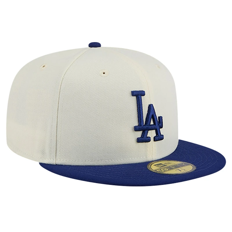 Men's New Era Cream Los Angeles Dodgers Chrome 59FIFTY Fitted Hat