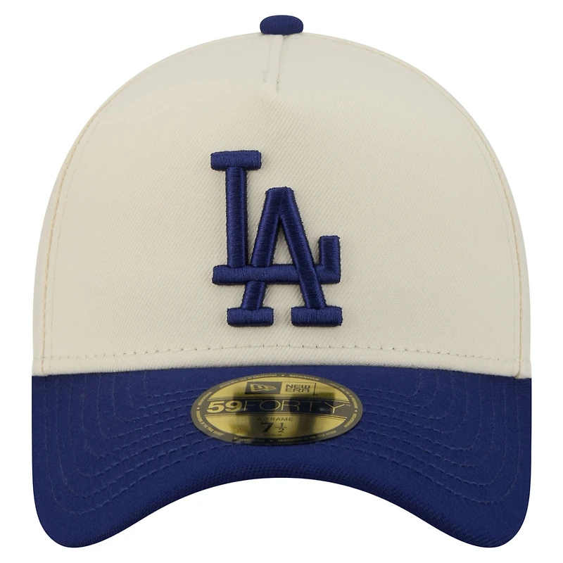 Casquette ajustée New Era crème Los Angeles Dodgers Chrome A-Frame 59FORTY pour homme