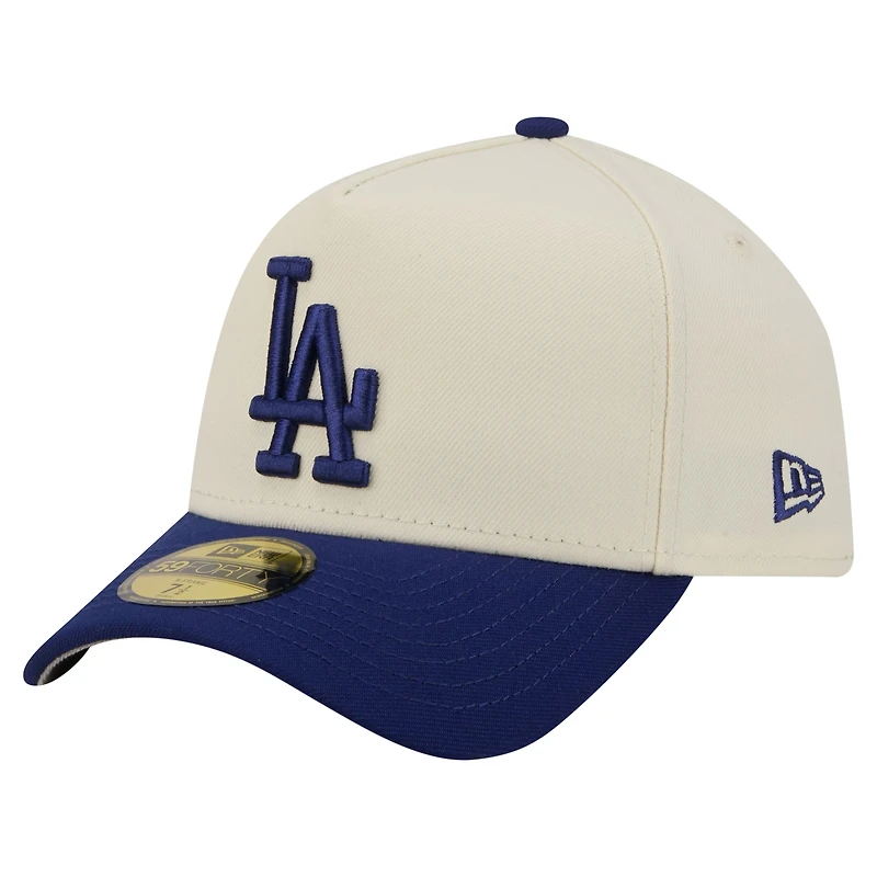 Casquette ajustée New Era crème Los Angeles Dodgers Chrome A-Frame 59FORTY pour homme