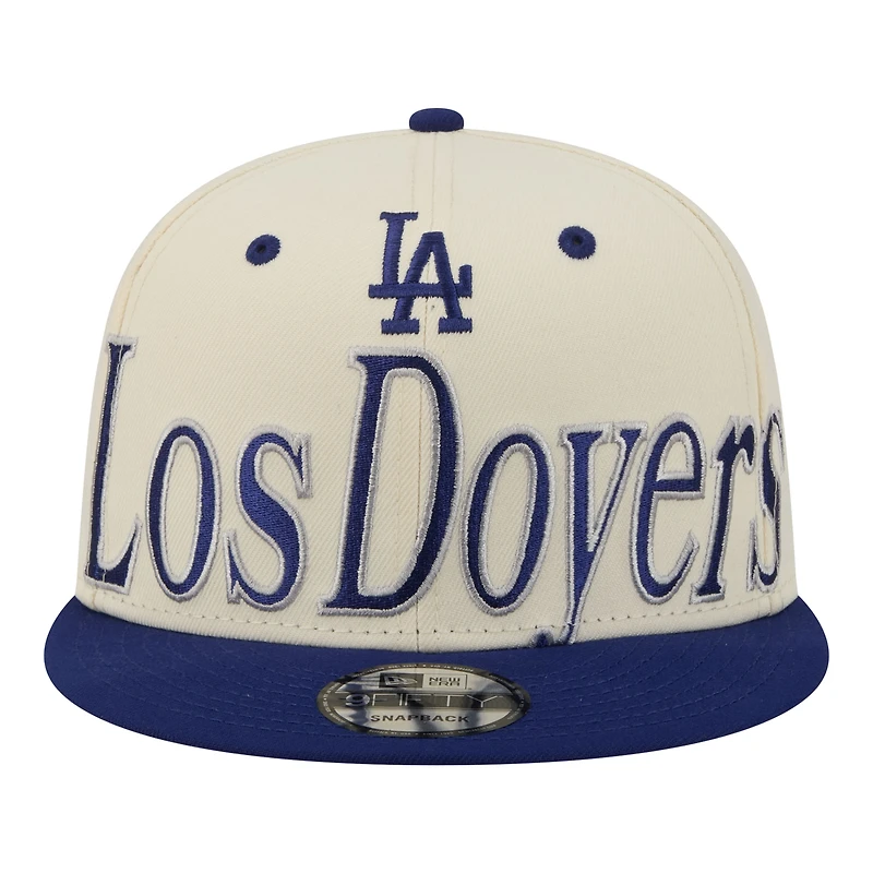 Casquette snapback New Era crème Los Angeles Dodgers surdimensionnée avec slogan 9FIFTY pour homme