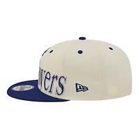 Men's New Era Cream Los Angeles Dodgers Oversized Slogan 9FIFTY Snapback Hat