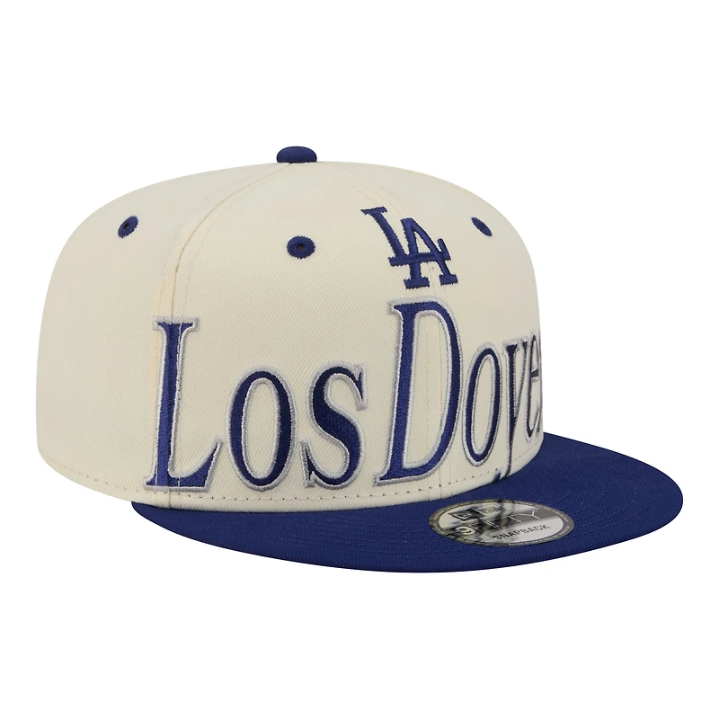 Casquette snapback New Era crème Los Angeles Dodgers surdimensionnée avec slogan 9FIFTY pour homme