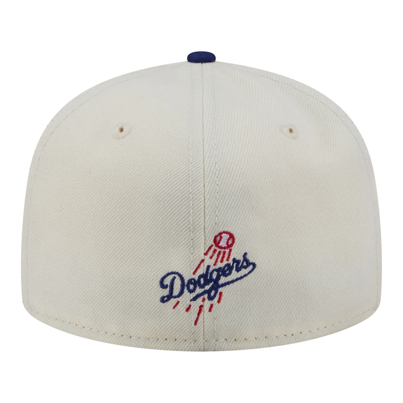 Men's New Era  Cream Los Angeles Dodgers Two-Tone Stitch 59FIFTY Fitted Hat