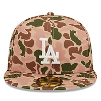 Men's New Era Duck Camo Los Angeles Dodgers 1988 World Series Flame Undervisor 59FIFTY - Fitted Hat