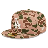 Men's New Era Duck Camo Los Angeles Dodgers 1988 World Series Flame Undervisor 59FIFTY - Fitted Hat