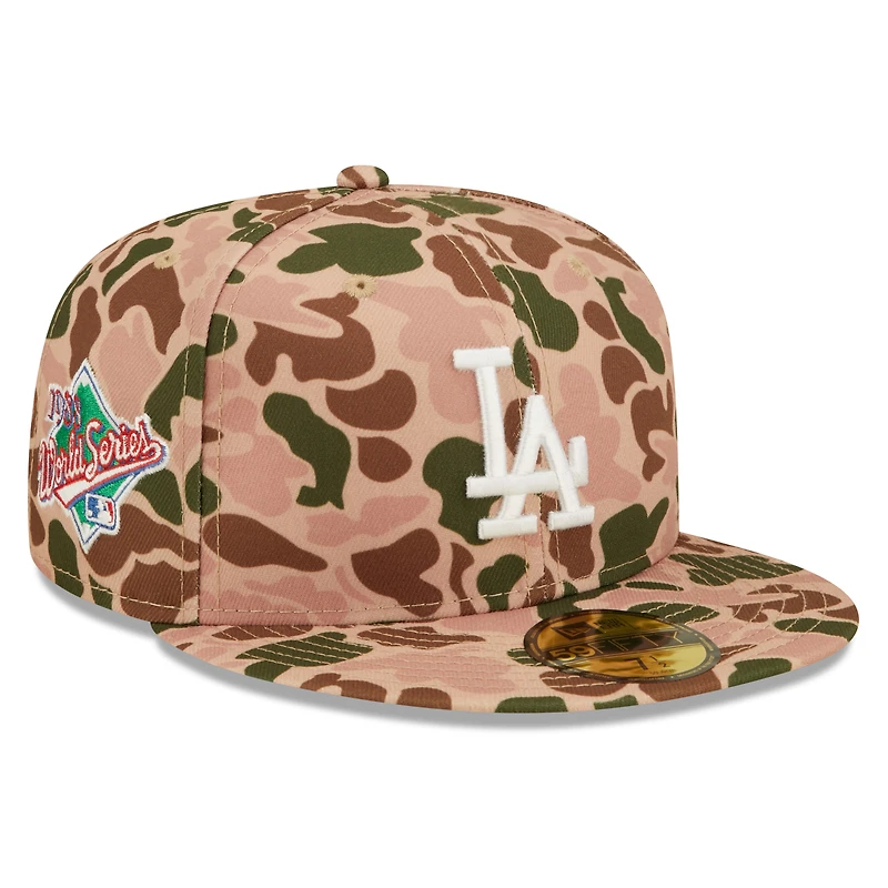 Casquette ajustée New Era Duck Camo Los Angeles Dodgers 1988 World Series Flame Undervisor pour homme