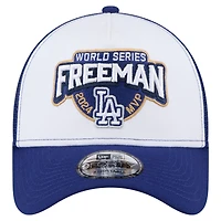 Casquette ajustable Freddie Freeman blanche pour homme des Los Angeles Dodgers 2024 World Series MVP 9FORTY de New Era