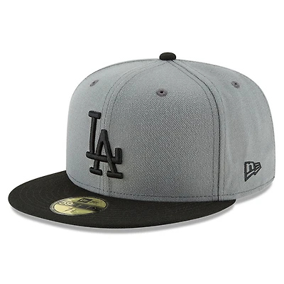 Men's New Era Gray/Black Los Angeles Dodgers Two-Tone 59FIFTY Fitted Hat