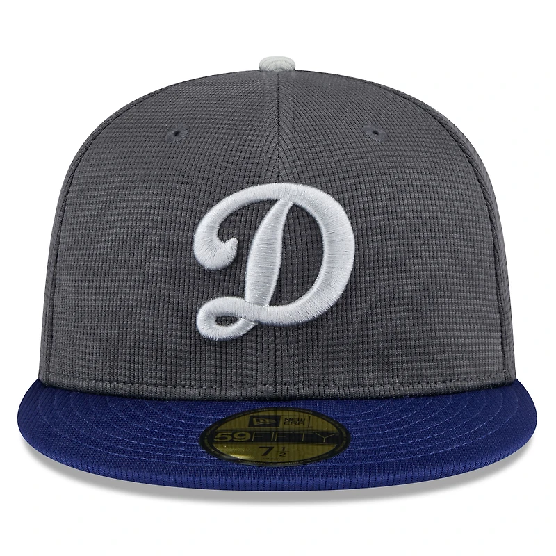 Men's New Era Gray/Royal Los Angeles Dodgers 2025 Batting Practice 59FIFTY Fitted Hat