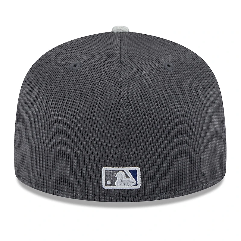 Men's New Era Gray/Royal Los Angeles Dodgers 2025 Batting Practice 59FIFTY Fitted Hat