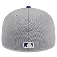 Men's New Era  Gray Los Angeles Dodgers 2025 Batting Practice 59FIFTY Fitted Hat