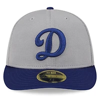 Men's New Era  Gray Los Angeles Dodgers 2025 Batting Practice Low Profile 59FIFTY Fitted Hat