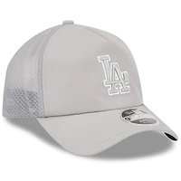 Casquette trucker ajustable New Era grise Los Angeles Dodgers 2026 pour homme, modèle Apex 9FORTY.