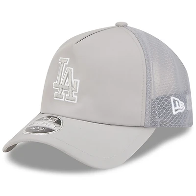 Casquette trucker ajustable New Era grise Los Angeles Dodgers 2026 pour homme, modèle Apex 9FORTY.