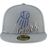 Men's New Era Gray Los Angeles Dodgers Alternate Logo Elements 59FIFTY Fitted Hat