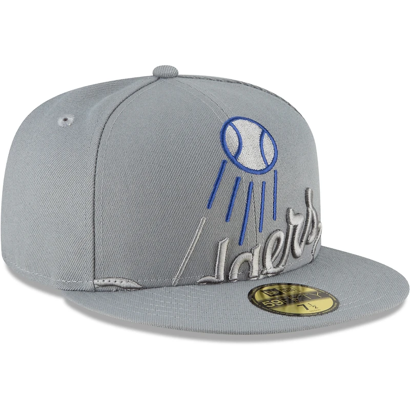 Men's New Era Gray Los Angeles Dodgers Alternate Logo Elements 59FIFTY Fitted Hat